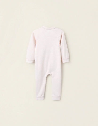 Footless Sleepsuit in Interlock for Baby 'Simba', Beige