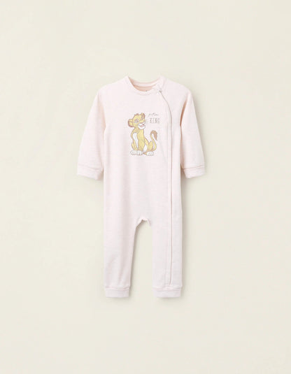 Footless Sleepsuit in Interlock for Baby 'Simba', Beige