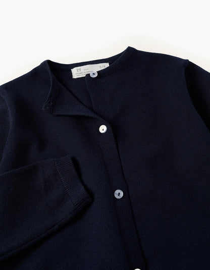 Classic Cardigan for Girls, Dark Blue
