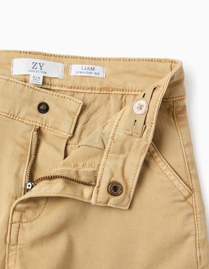 Cargo Twill Trousers for Boys 'Straight Fit', Beige