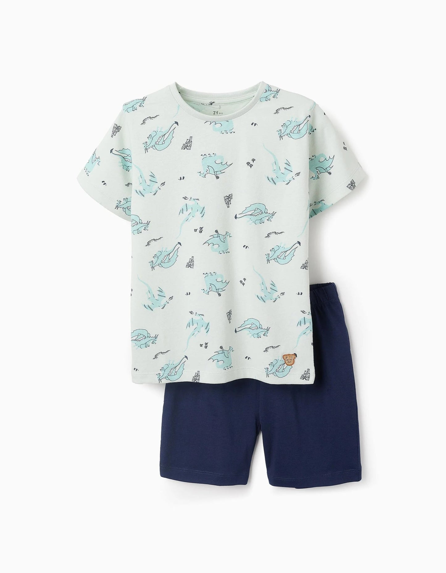 Cotton Pyjama for Boys 'Dragons', Blue/Green Water