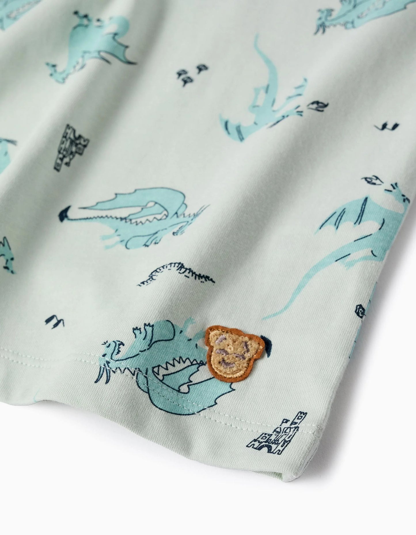 Cotton Pyjama for Boys 'Dragons', Blue/Green Water