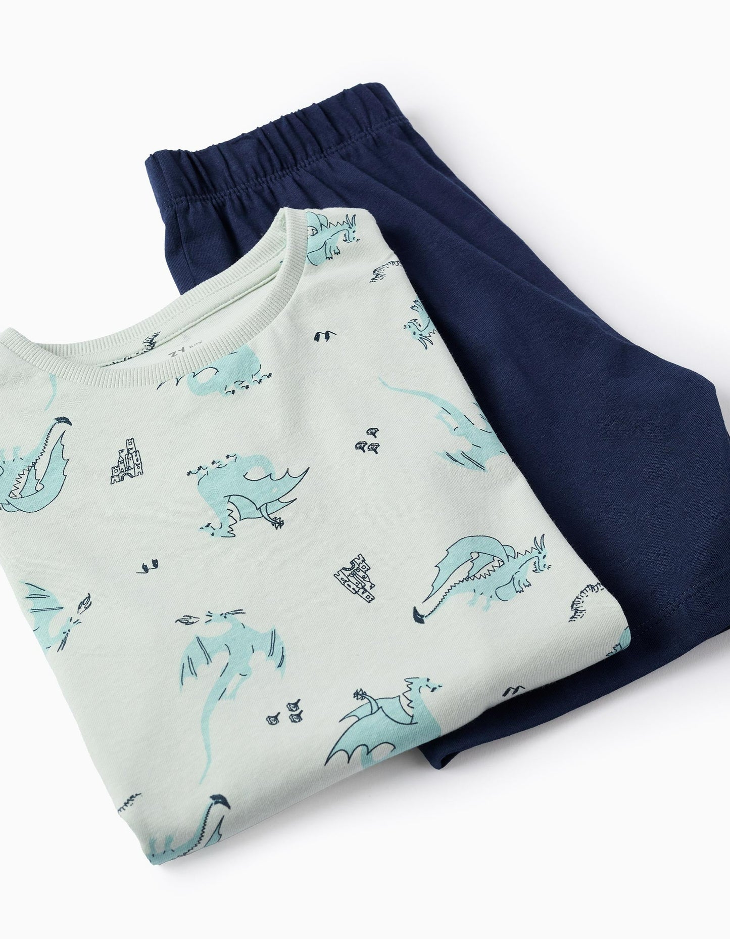 Cotton Pyjama for Boys 'Dragons', Blue/Green Water