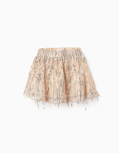 Skirt with Sequins for Baby Girls, Beige/Gold