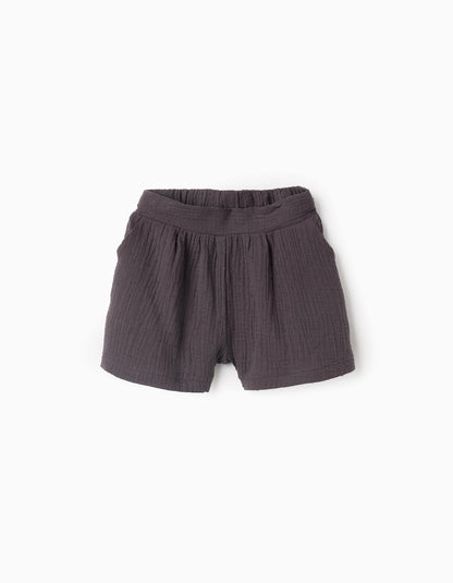 Bamboo Shorts for Girls, Grey