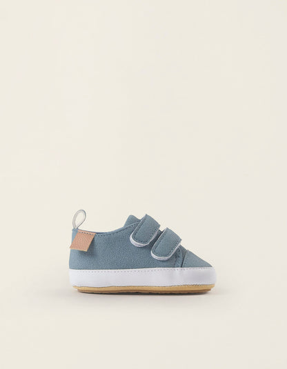 Trainers with Touch Fastener Straps for Newborn Boys, Blue