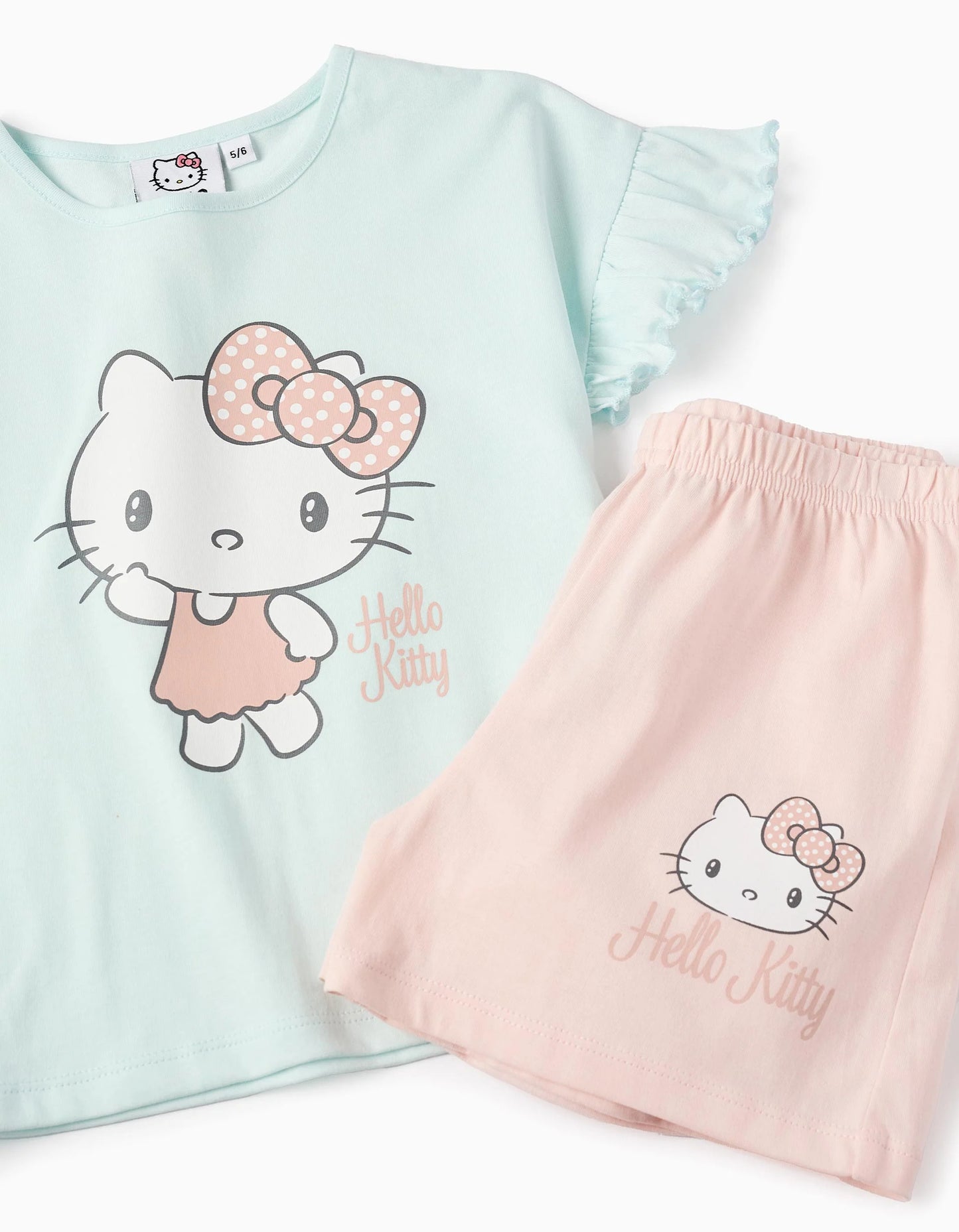 Short Cotton Pyjama Set for Girls 'Hello Kitty', Pink/Blue