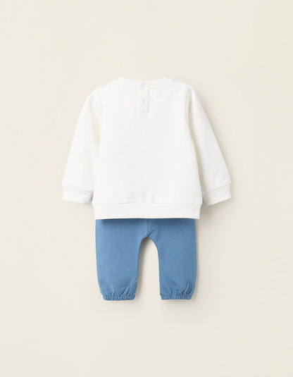 Sweatshirt + Trousers for Newborns 'Dumbo', White/Blue