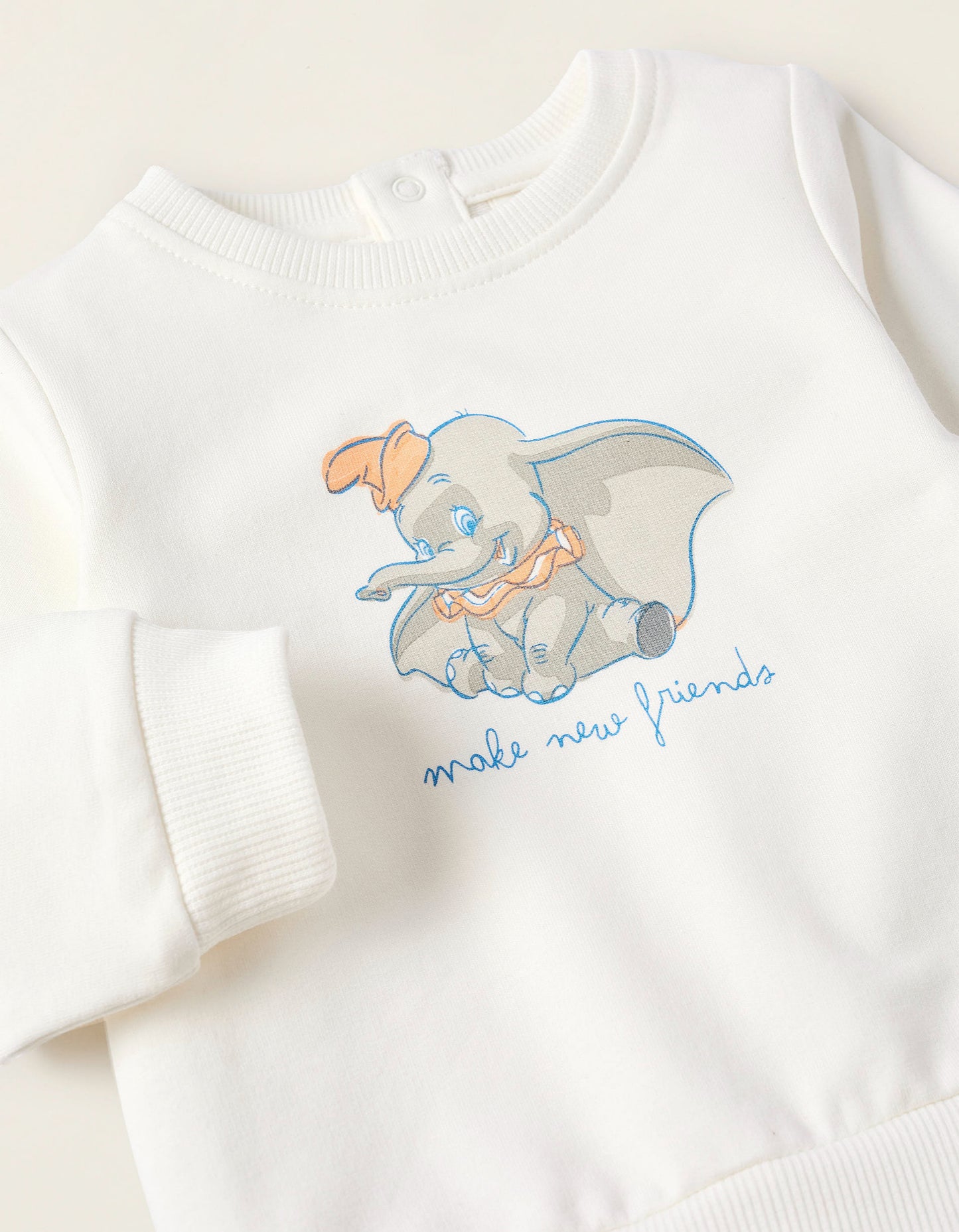 Sweatshirt + Trousers for Newborns 'Dumbo', White/Blue