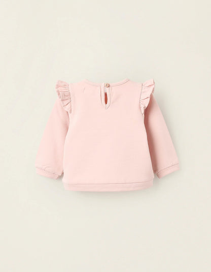 Sweatshirt with Ruffles for Newborn Girls, Pink