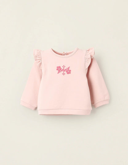 Sweatshirt with Ruffles for Newborn Girls, Pink