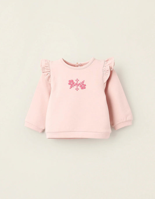 Sweatshirt with Ruffles for Newborn Girls, Pink