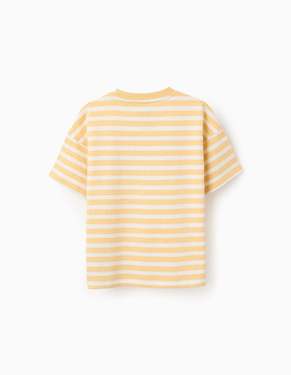 Striped T-shirt for Boys 'Looney Tunes', Yellow/White