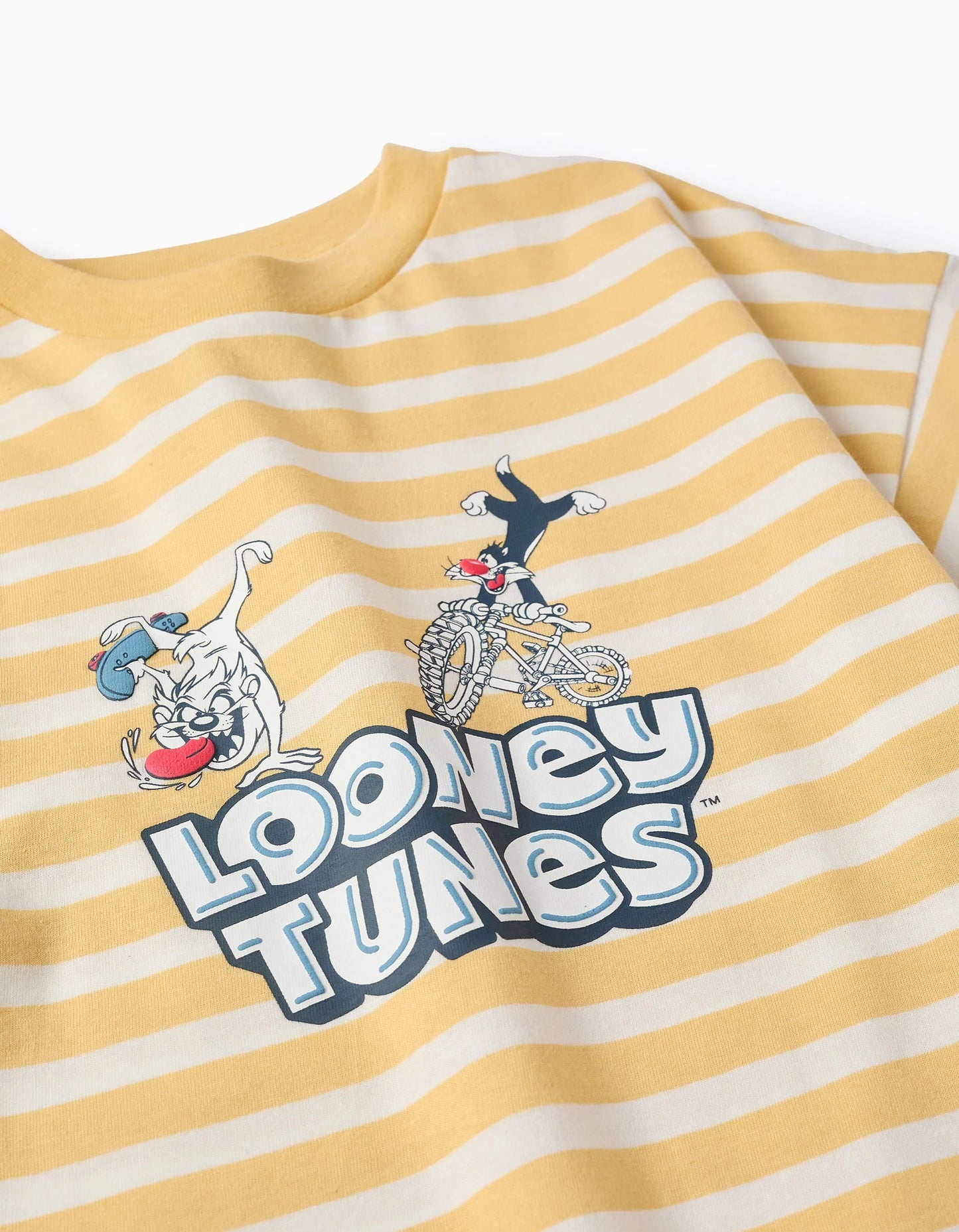 Striped T-shirt for Boys 'Looney Tunes', Yellow/White