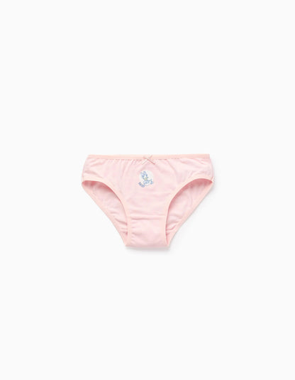 Pack of 5 Briefs for Girls 'Minnie', White/Pink/Yellow