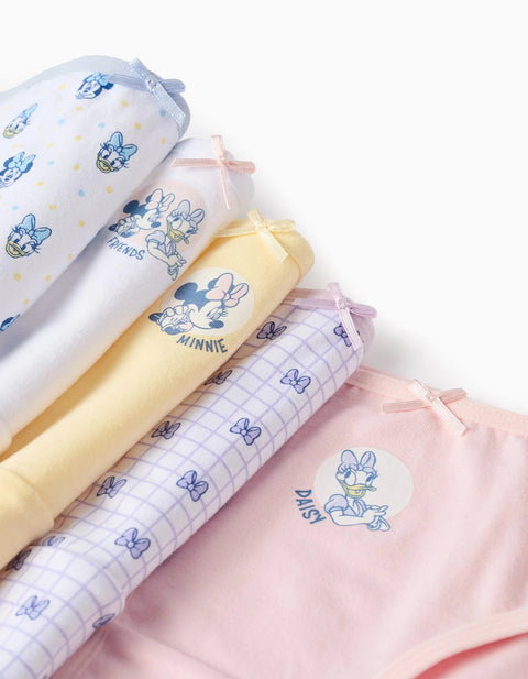 Pack of 5 Briefs for Girls 'Minnie', White/Pink/Yellow
