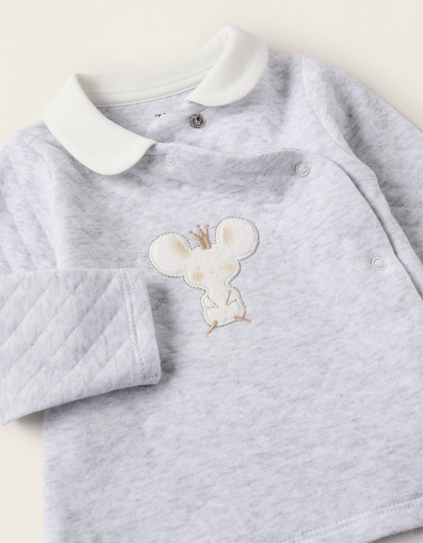 Sweatshirt + Trousers for Newborns 'King Mouse', Grey