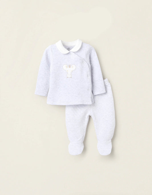 Sweatshirt + Trousers for Newborns 'King Mouse', Grey