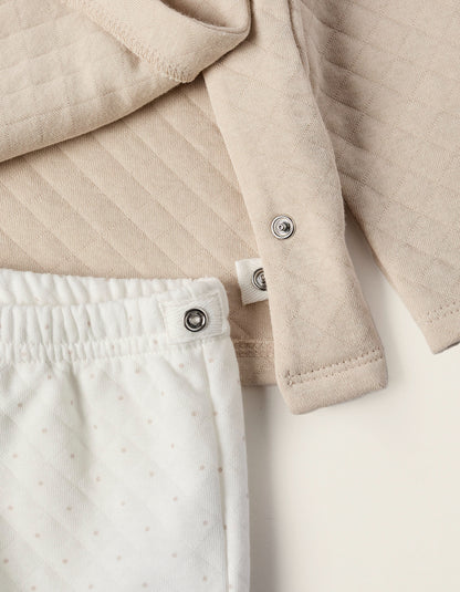 Sweatshirt + Trousers for Newborn Girls 'Mouse', Beige/White