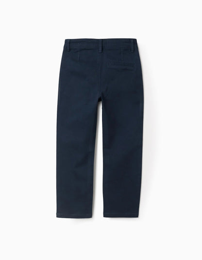 Twill Chino Trousers for Boys 'Slim Fit', Dark Blue