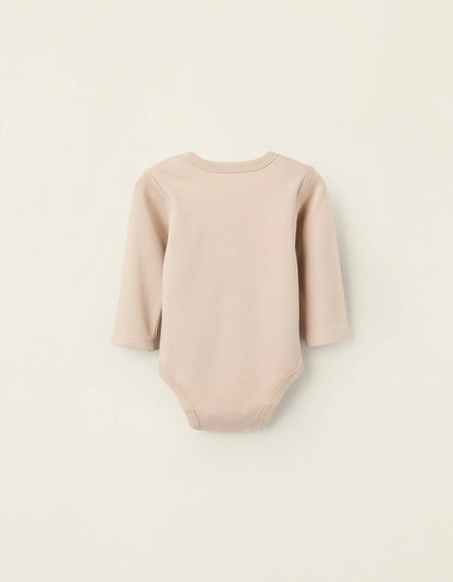 Pack of 4 Cotton Bodysuits for Newborns and Babies 'Pastel', White/Beige