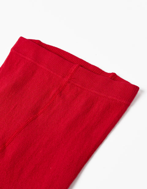 Cotton Anti-Pilling Tights for Girls, Red