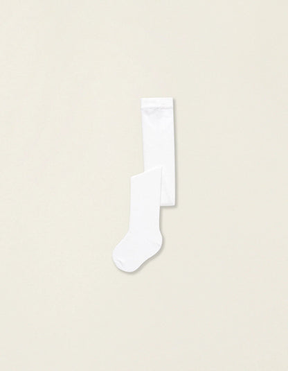 Cotton Anti-Pilling Tights for Baby Girls, White