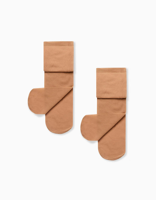 Pack of 2 Microfiber Tights for Baby Girls, Transparent