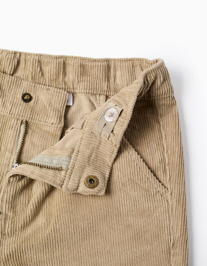 Corduroy Chino Trousers for Boys 'Straight Fit', Beige