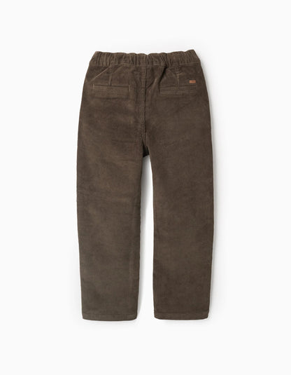 Corduroy Chino Trousers for Boys 'Straight Fit', Dark Green
