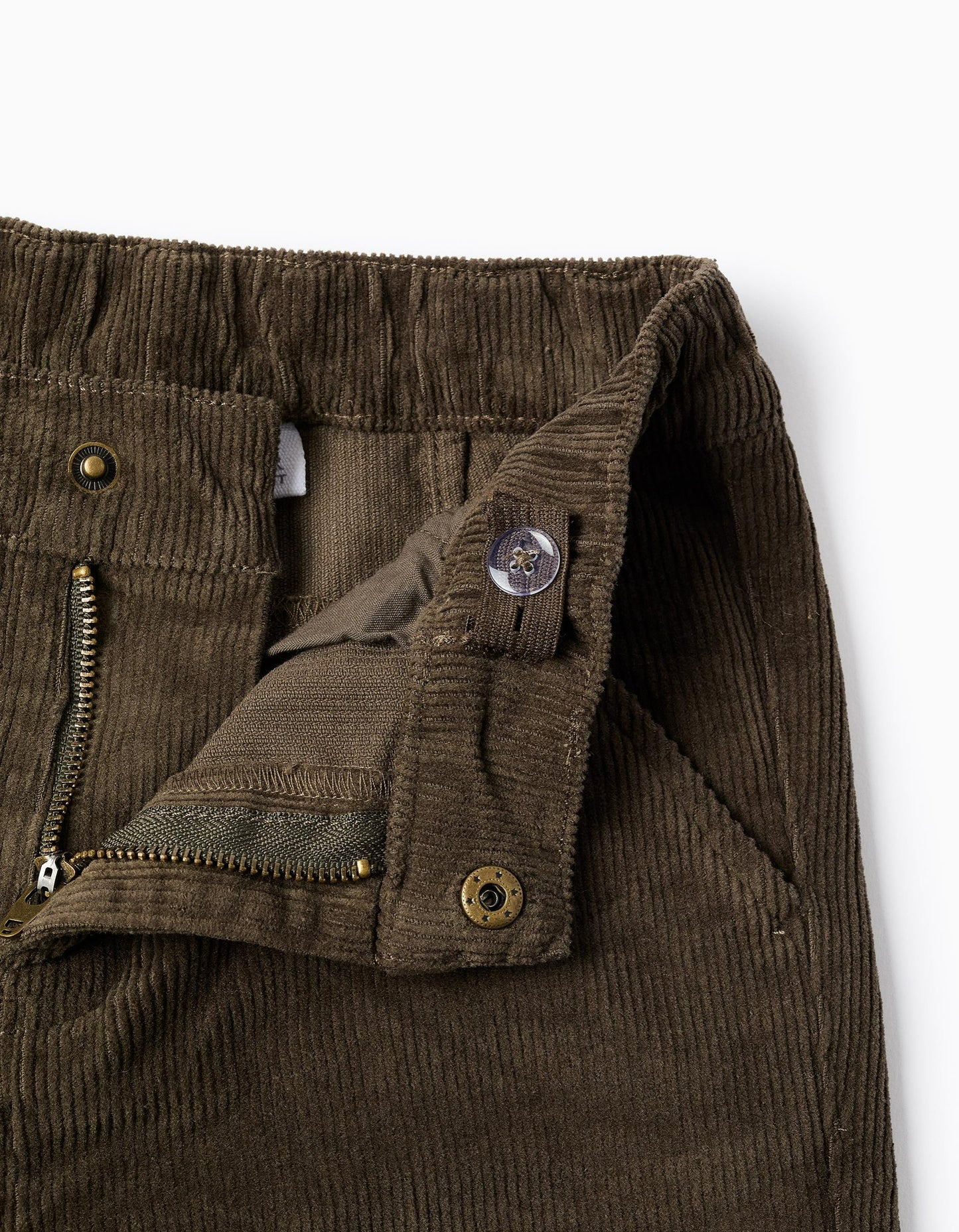 Corduroy Chino Trousers for Boys 'Straight Fit', Dark Green