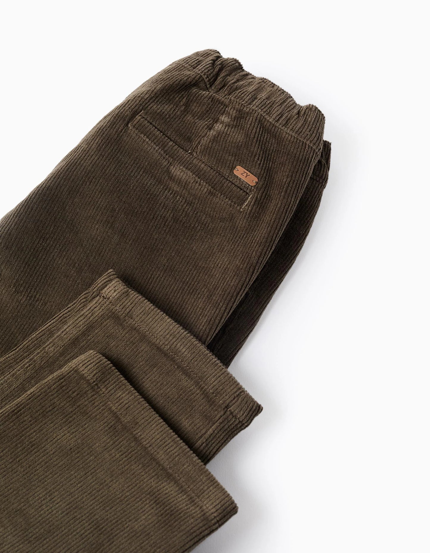 Corduroy Chino Trousers for Boys 'Straight Fit', Dark Green
