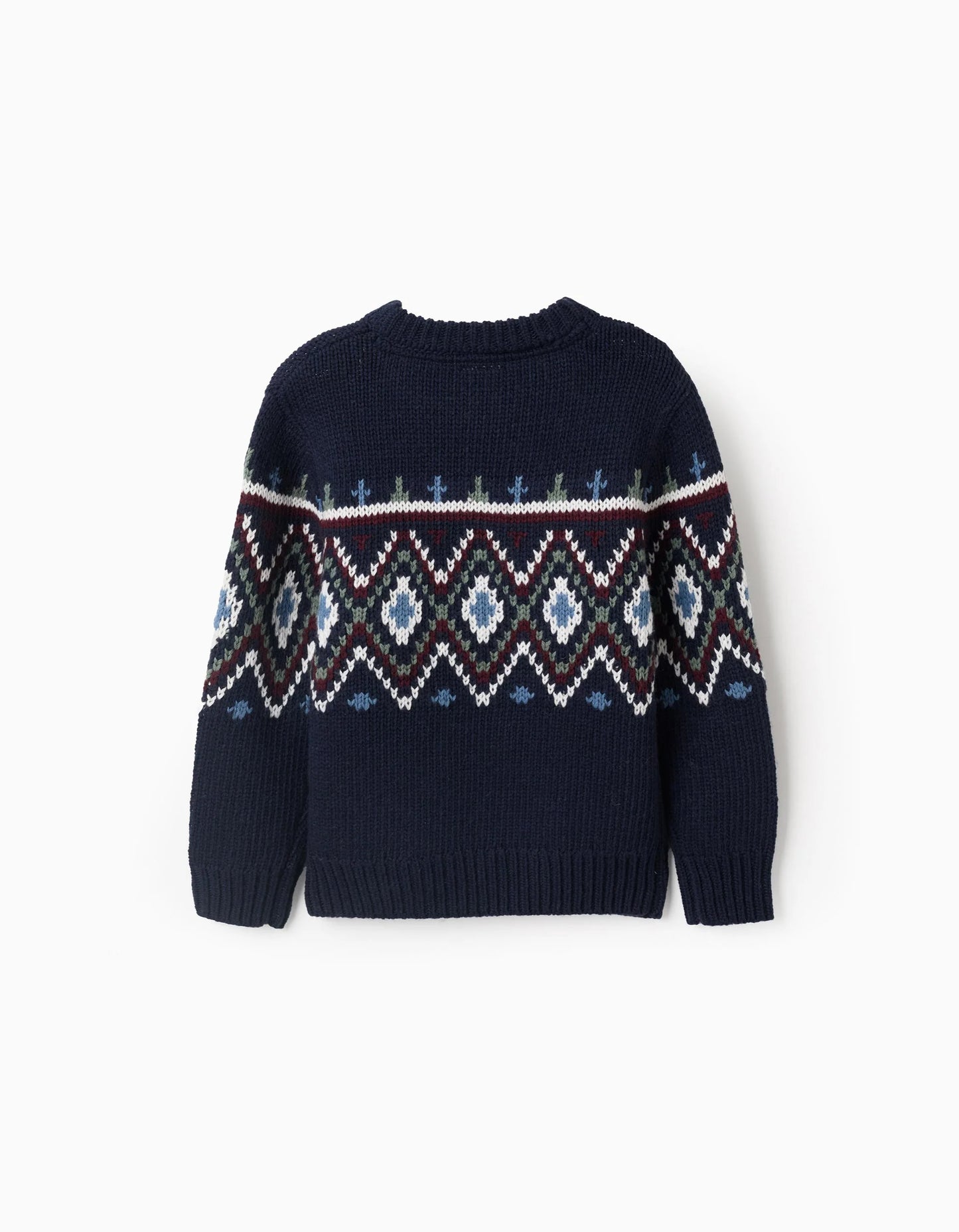 Jumper with Jacquard for Boys, Dark Blue