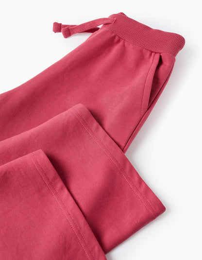 Wide Leg Joggers Trousers for Girls, Pink