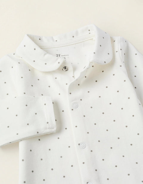 Bodysuit with Motif for Newborns 'Stars', White