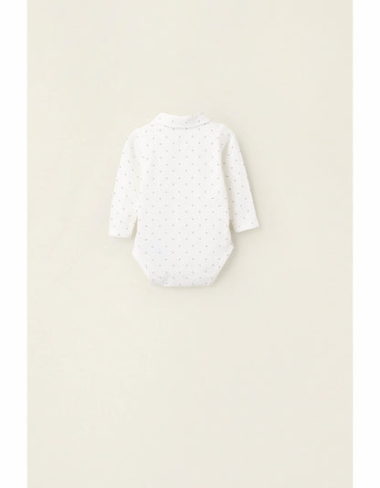 Bodysuit with Motif for Newborns 'Stars', White