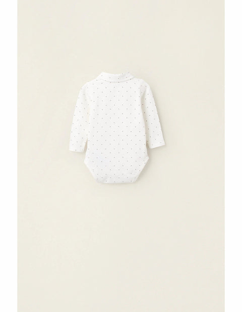 Bodysuit with Motif for Newborns 'Stars', White