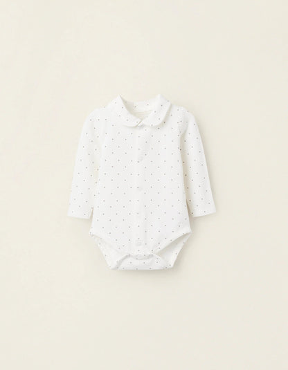 Bodysuit with Motif for Newborns 'Stars', White