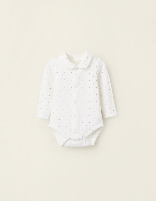 Bodysuit with Motif for Newborns 'Stars', White