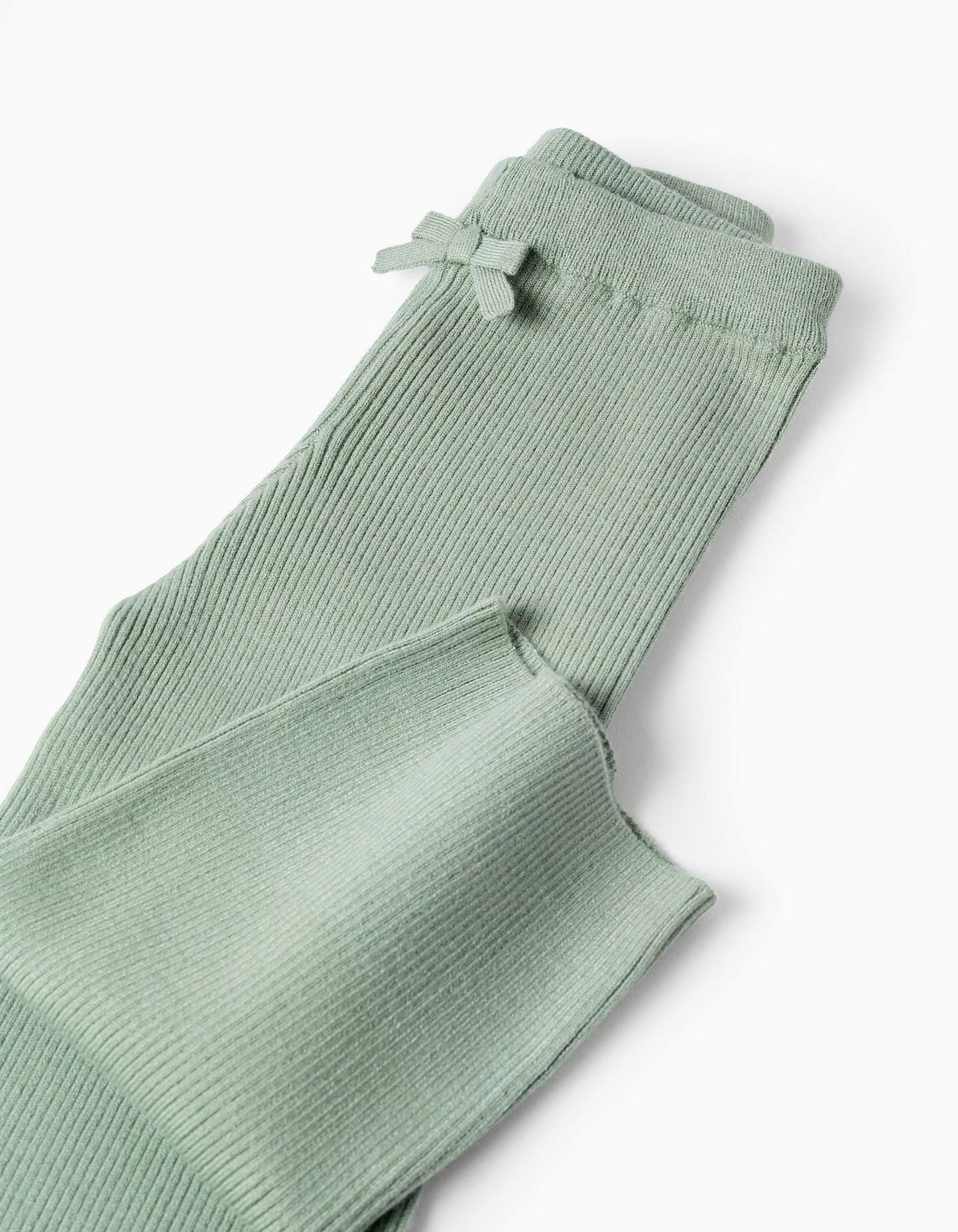 Ribbed Knit Trousers 'Flare' for Baby Girls, Green