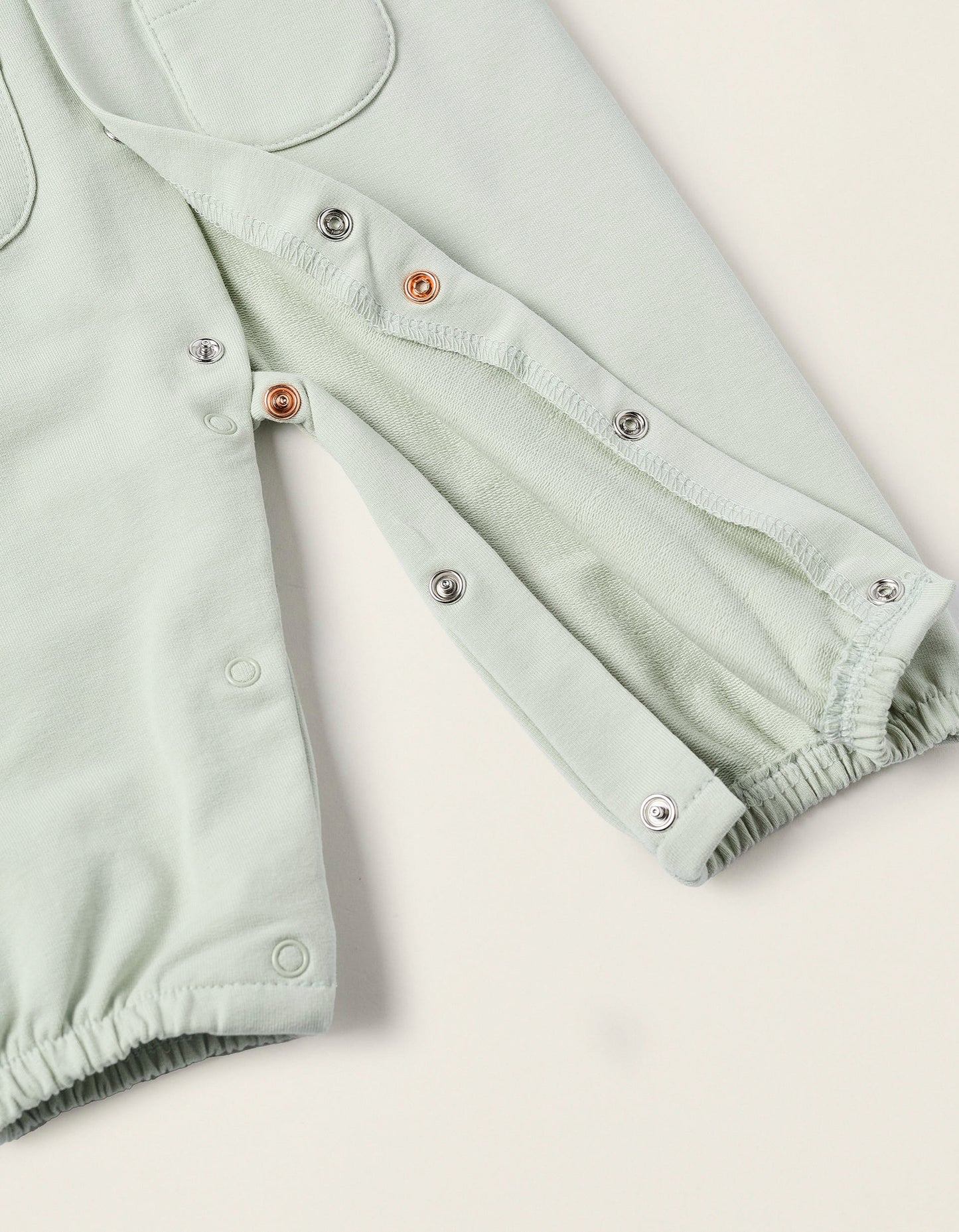 Sleepsuit with Peter Pan Collar and Embroidery for Newborns, Green