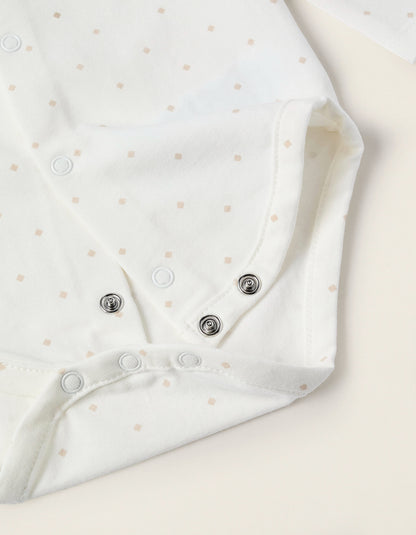 Bodysuit with Motif for Newborns 'Diamonds', White