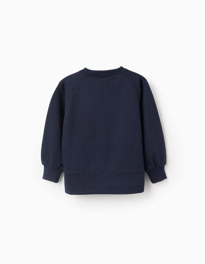 Sweatshirt with Embossed Print for Girls 'Bows', Dark Blue