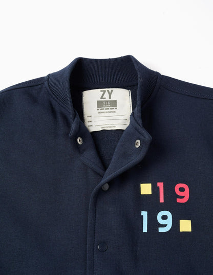 Brushed Bomber Jacket '1919' for Boys, Blue/Red/Beige