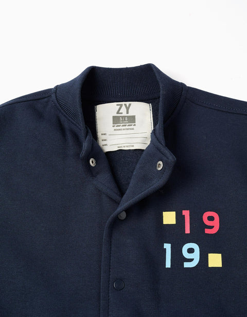 Brushed Bomber Jacket '1919' for Boys, Blue/Red/Beige