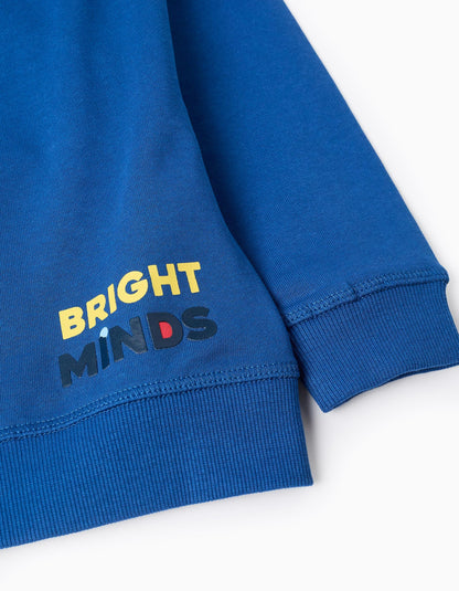 Hooded Cotton Jacket for Boys 'Bold Lines', Blue