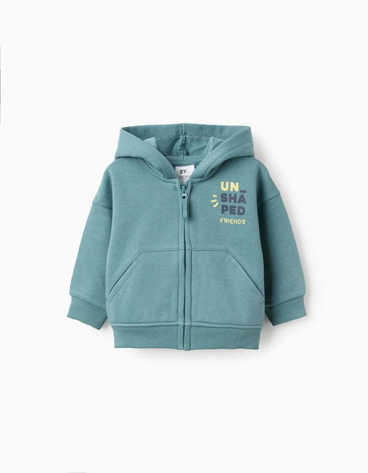 Hooded Jacket for Baby Boys 'Friends', Turquoise