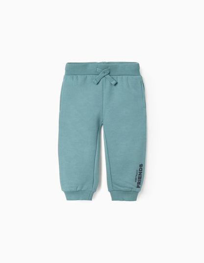 Brushed Joggers for Baby Boys 'Friends', Turquoise