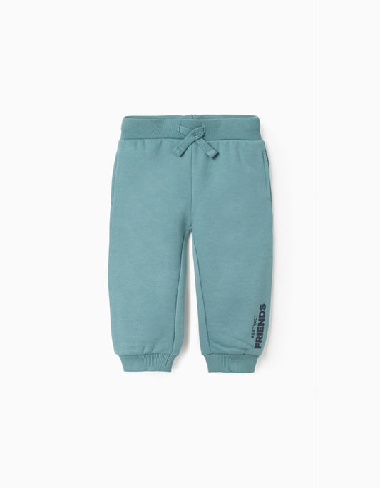 Brushed Joggers for Baby Boys 'Friends', Turquoise