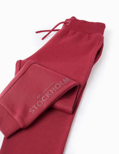Brushed Joggers for Boys 'Stockholm', Dark Red